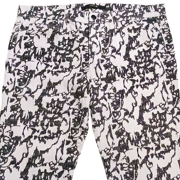Joe's High Water Ankle Jeans Womens 32 White/Black Abstract Print Denim Pants - Picture 3 of 10